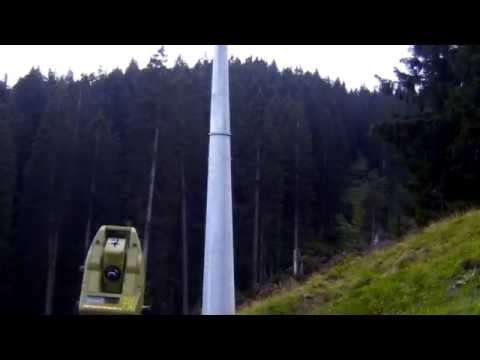 Kontrolle und Ausrichten der Masten für die Pizolbahn Bad Ragaz
