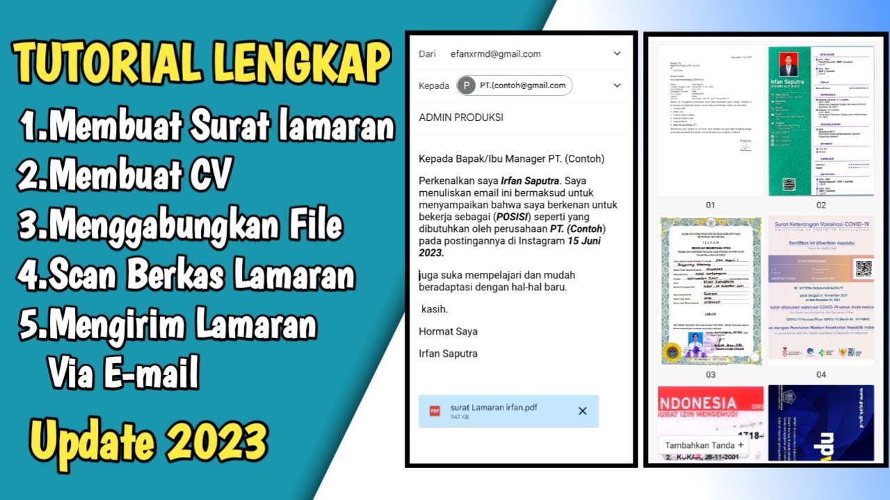 How to create a complete PDF job application via email
