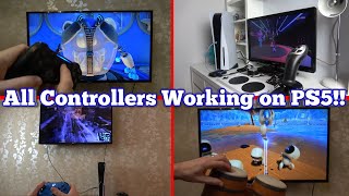 All Controllers Working on PlayStation 5 - PS4, Xbox, PS3, Wii, Bongos
