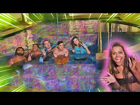 WE FILLED THE POOL WITH NEON BRACELETS!!!