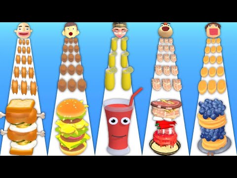 Sandwich Runner, Burger Rush, Juice Run, Noodle Run, Pancake Run - Playing 555 Youtube Short Games
