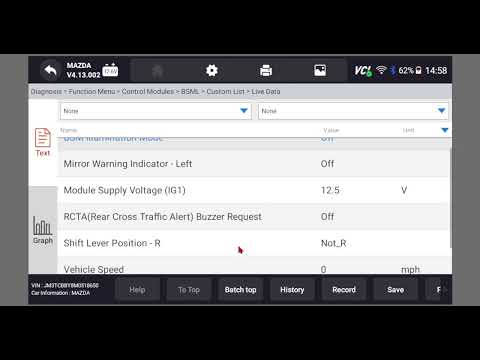Mazda Troubleshoot Blind Spot Not Working Malfunction  with YOUCANIC OBD2 Scanner