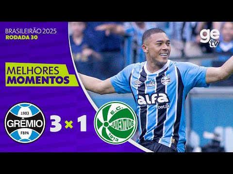 Gols e lances de Grêmio x Juventude-RS