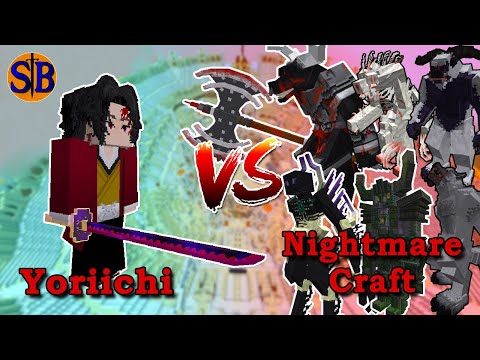 Yoriichi (Demon Slayer Mod) vs Nightmare Craft | OP Minecraft Mob Battle