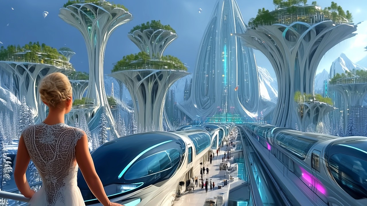 Futuristic Ice Cities of the Year 3000 ❄️ Future Technology World | 1 Hour Sci-Fi Relaxation | 4K