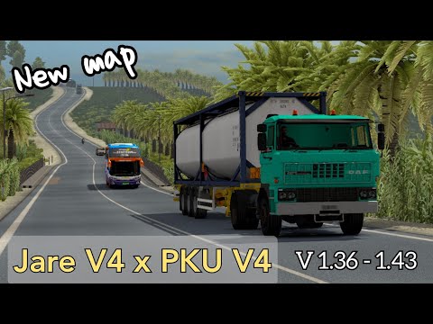 NEW INDONESIAN MAP COMBO - JARE V4 & PKU V4 - ETS2 1.36 to 1.43