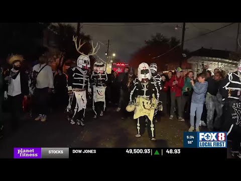 North Side Skull and Bone Gang wake up the Treme for Mardi Gras Day