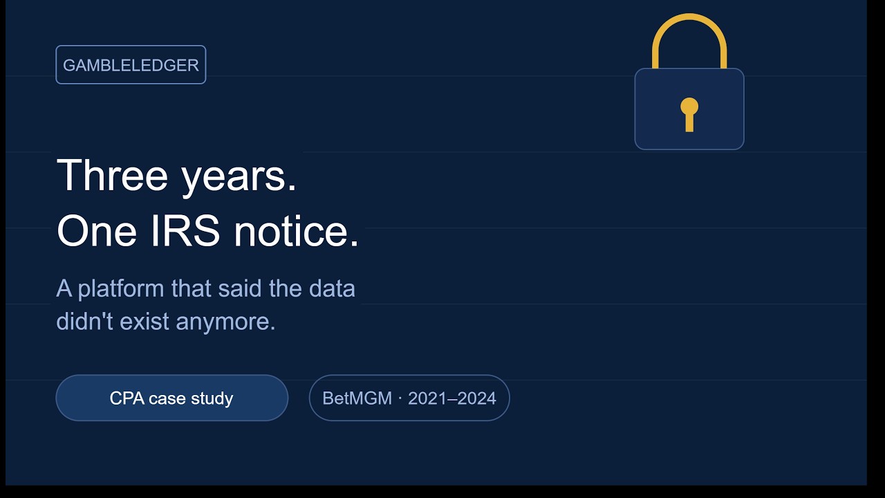 How We Rebuilt 3 Years of Gambling Transaction History After an IRS Notice