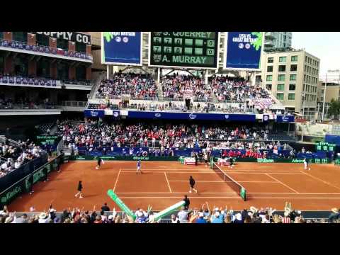 Sam Querrey vs Andy Murray Set Point 2nd Set Tiebreak - 2014 Davis Cup