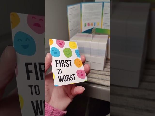 Vídeo relacionado con FIRST TO WORST - The Card Game of Polarizing Priorities - How Will Your Friends and Family Rank Things? - for Kids, Adults, Families, Fun Parties and Board Games Night with Your Group