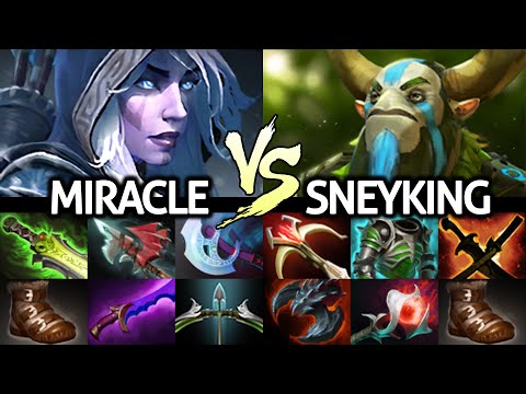 MIRACLE Drow Ranger VS Sneyking Nature's Prophet Pro Player Battle Dota 2