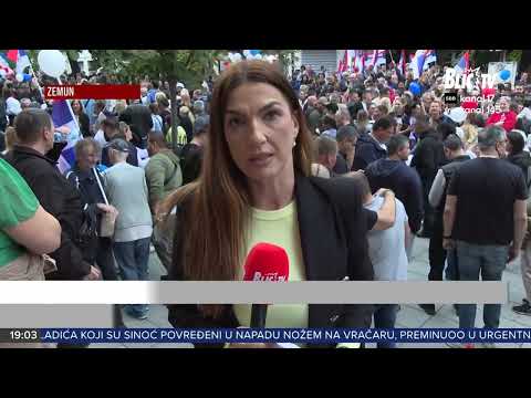 PROTEST U ZEMUNU: Pristalice SNS i građani protiv blokada, zastave Srbije svuda | BLIC TV