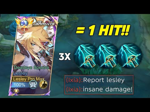 TOP GLOBAL LESLEY NEW 1 HIT BUILD SOLO RANKED!! (op build) Build Top 1 Global Lesley 2025 - MLBB