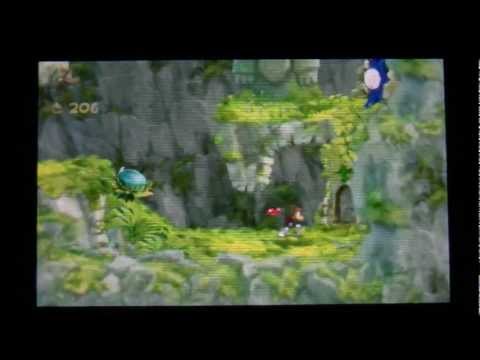 Rayman Origins Nintendo 3DS Let's Play / Walkthrough Part 2 A Bit Of A Geyser !