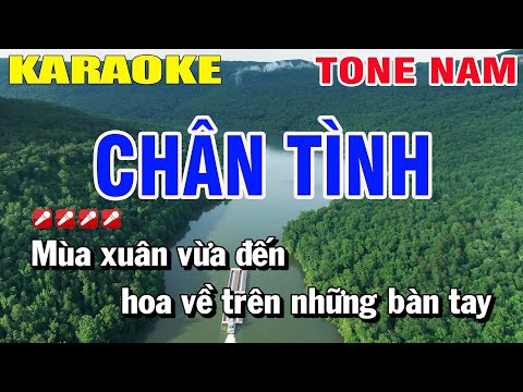 Karaoke Chân Tình Tone Nam Nhạc Sống | Nguyễn Linh