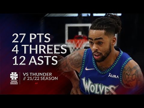 D'Angelo Russell 27 pts 4 threes 12 asts vs Thunder 21/22 season