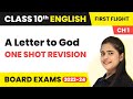 A Letter To God One Shot Revision Class 10 English First Flight Chapter 1 2022 23