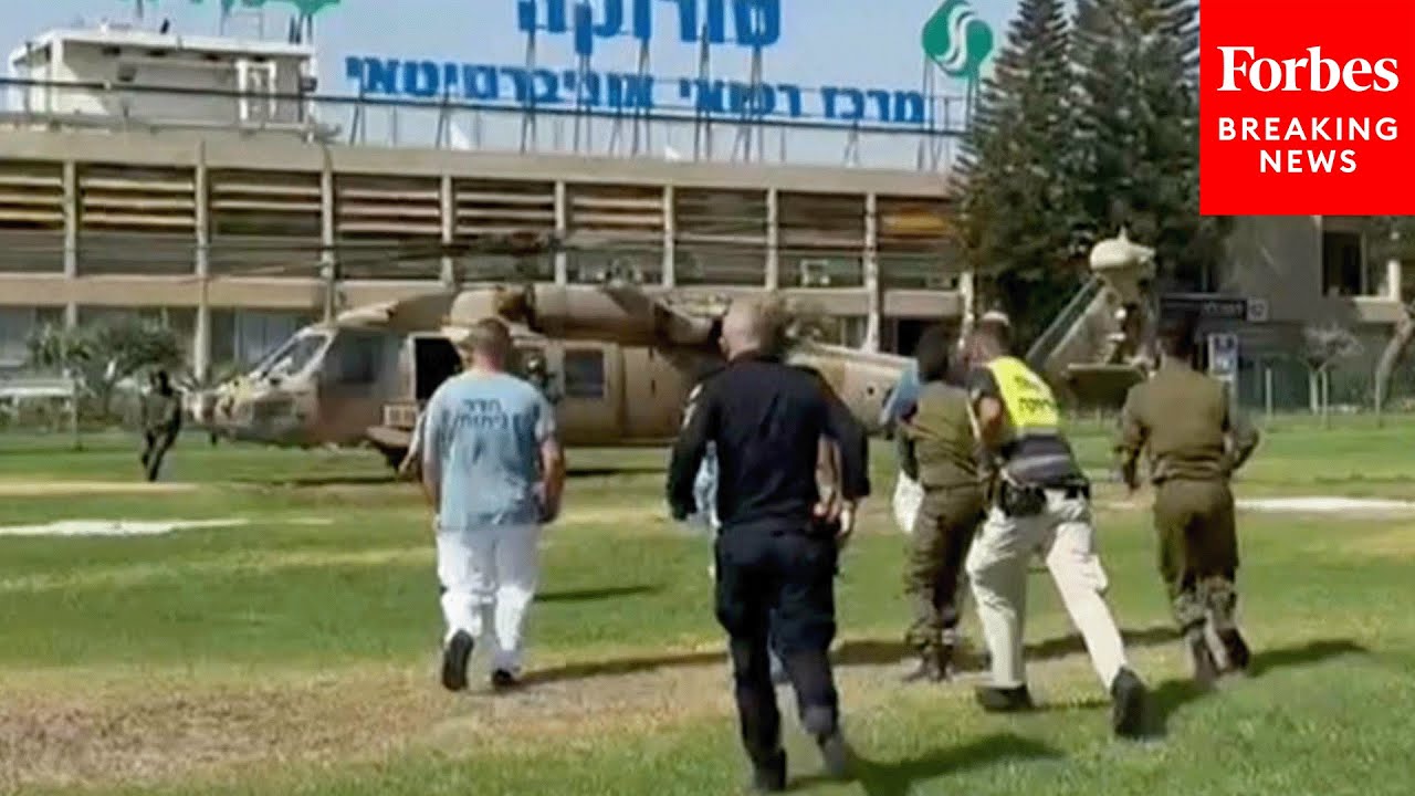 WATCH: Hostage Freed From Hamas Lands At Hospital In Israel As Family Runs To Meet Him