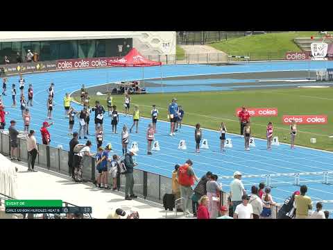 U9 Girls 60m Hurdles Heat 8: 2022-23 State Combined Events Championships - Saturday