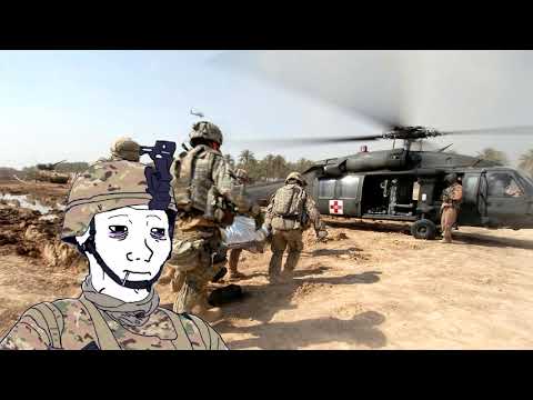 Courtesy of the Red, White and Blue but the medevac is carrying your friends away from Fallujah