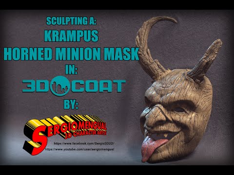 Sculpting a Krampus Horned Minion Mask in 3DCoat 2022