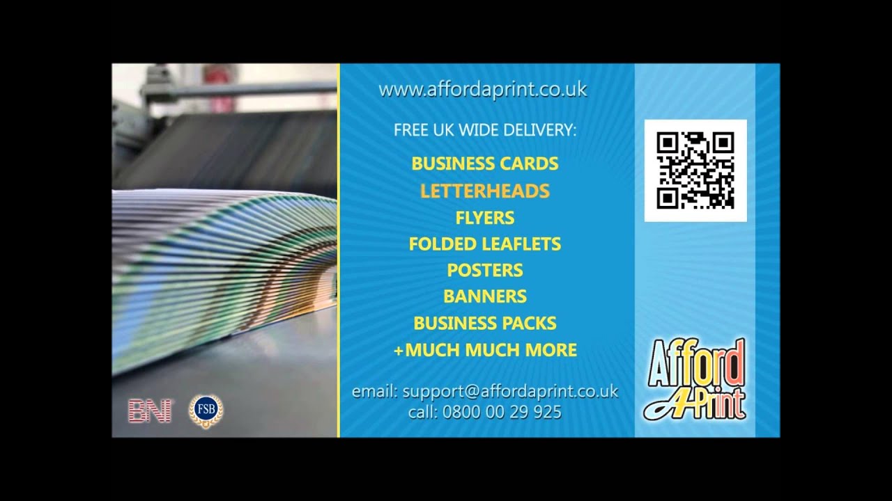 Afford A Print - Printed flyers / leaflets for your events