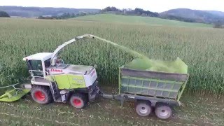 【2015】　デントコーン収穫　CLAAS JAGUAR870 空撮