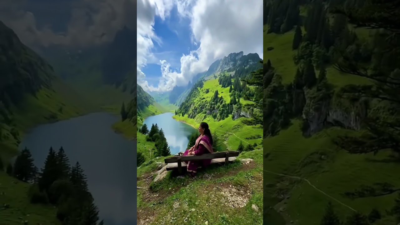 🌿🍃 बेंच पर बैठकर प्रकृति का जादू देखिए, मन को मिलेगा सच्चा सुकून! 😍✨!short