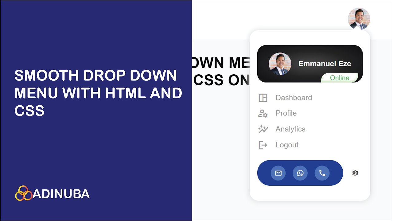 Smooth drop down menu in HTML and CSS - Dropdown menu