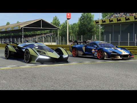 Lamborghini V12 Vision GT vs McLaren Senna GTR LM at Monza Full Course