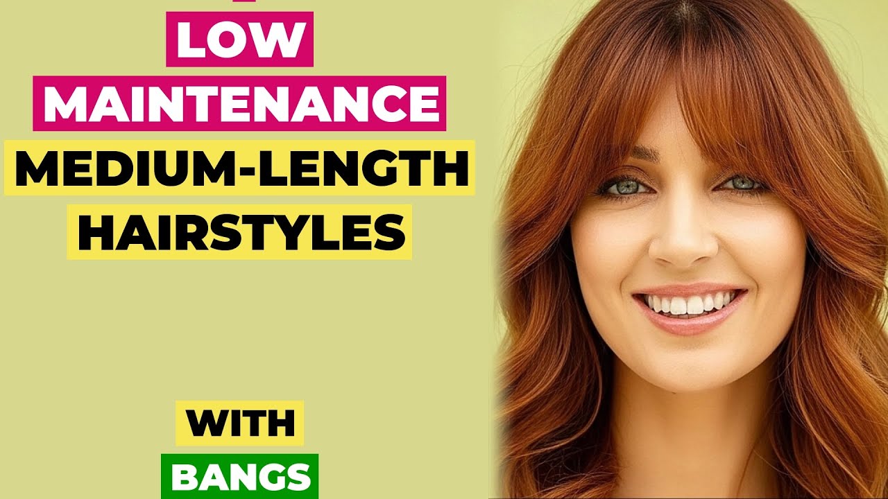 10 Low-Maintenance Medium-Length Hairstyles With Bangs