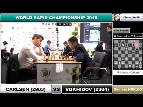 SHOCKING RESULTS 600 ELO RATING DIFFERENCE!!! CARLSEN VS VOKHIDOV | WORLD RAPID CHAMPIONSHIP 2018