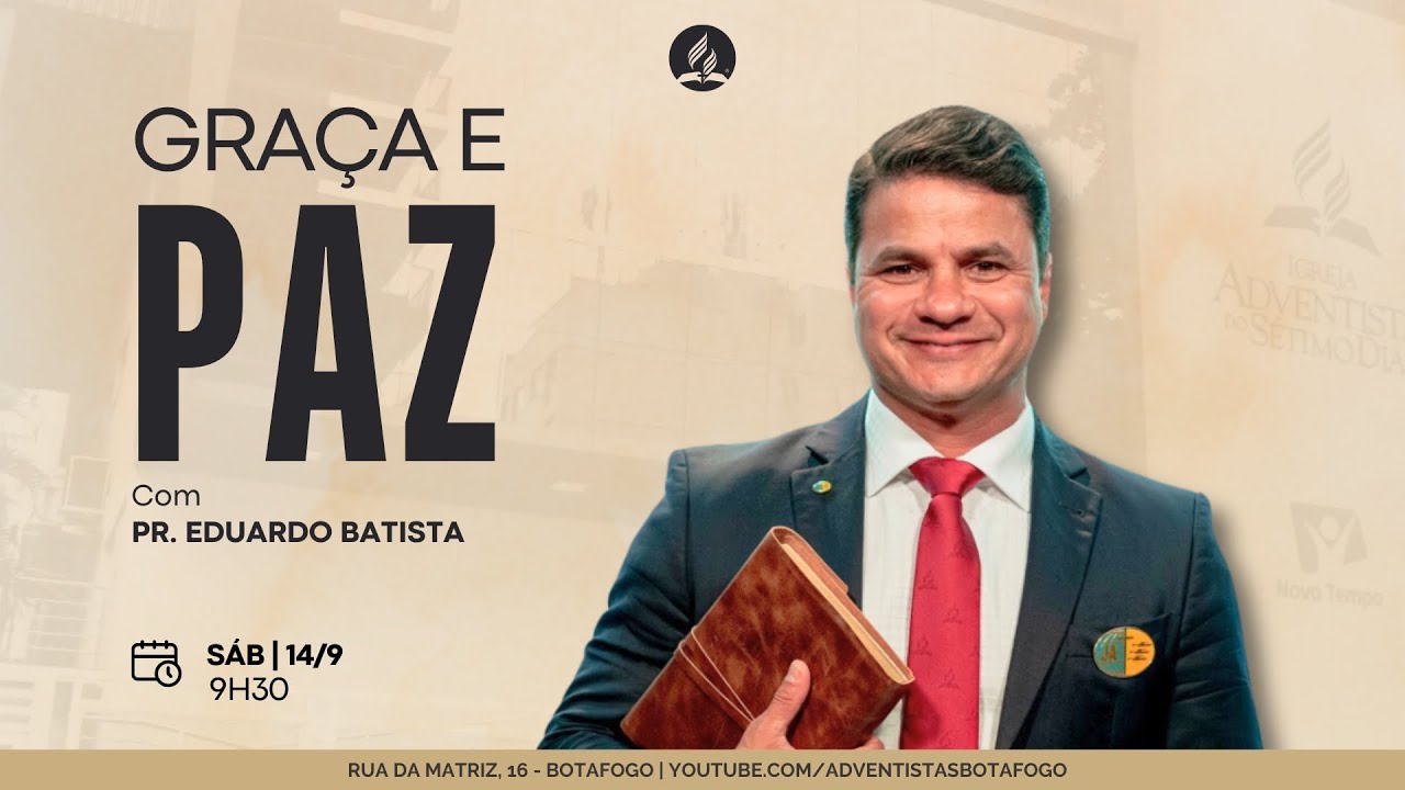 CULTO AO VIVO | GRAÇA E PAZ | Pr. Eduardo Batista | Sábado - 14/9/2024