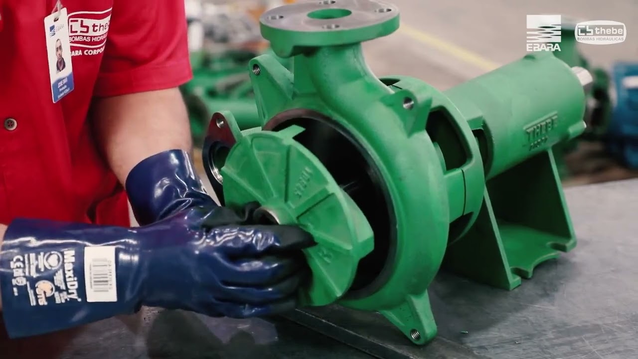 Montagem da bomba modelo multiestágio TSL-40-160/2 mancal, marca Thebe.