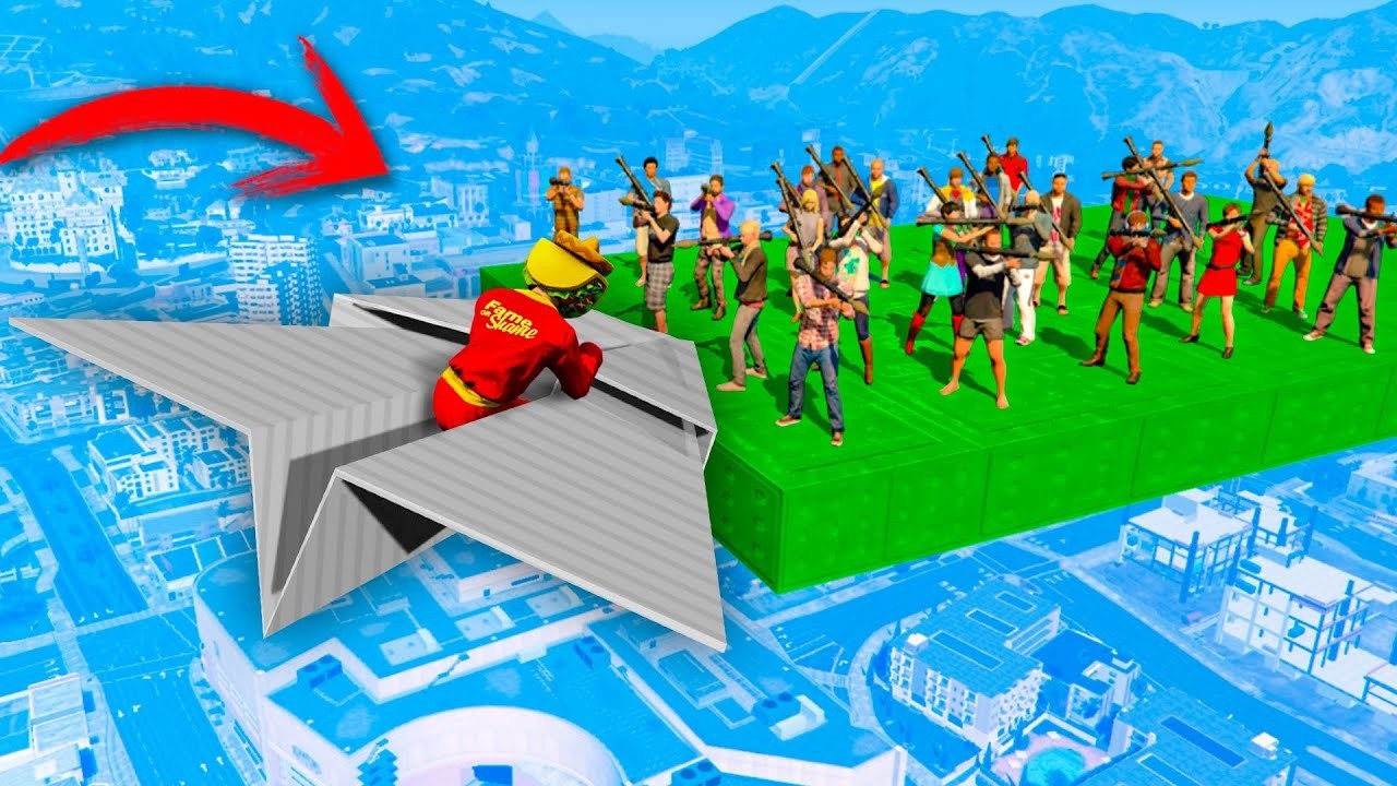 AVIÓN DE PAPEL vs 100 MISILES! - GTA 5 ONLINE