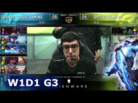 CLG vs OPT | Week 1 Day 1 S9 LCS Spring 2019 (ex-NA LCS) | CLG vs OpTic Gaming W1D1