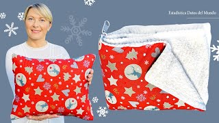 How To Make A Cushion Blanket For Home Or Travel With Sewing Trick / To Sell Or Give As A Gift