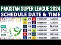 Pakistan Super League 2024 Schedule PSL 2024 Schedule PSL 2024 Schedule Time Table