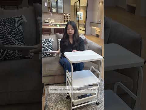 Gambar Stora Rak Troli 2 Laci Dengan Meja Frame Metal - Putih