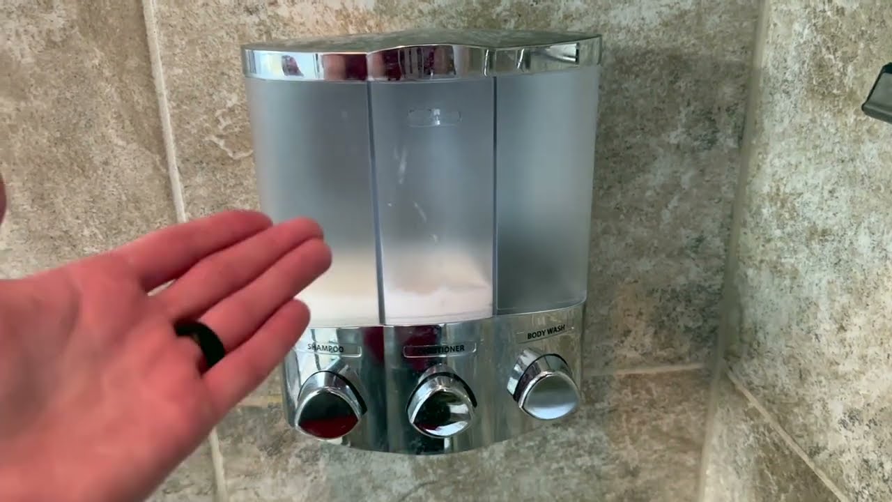 Watch Shower Soap Dispenser (3 Chamber): Installation NO DRILLING REQUIRED! now Shower Soap Dispenser (3 Chamber): Installation NO DRILLING REQUIRED!