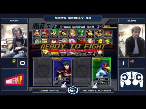 S@PS 33 Melee Singles - Soupo (Marth) vs Slypig (Falco) - Loser's Eighths