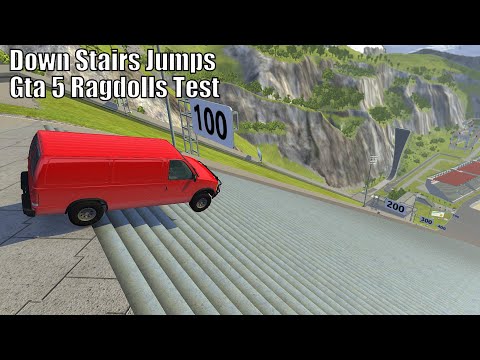 Car Jump Arena Stairs Jumps Down - BeamNG.drive Down Stairs Jumps
