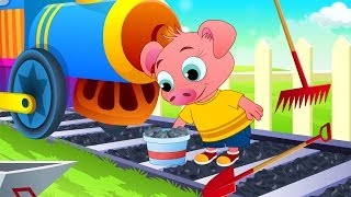 Piggy On The Railway - English Nursery Rhymes - Ca