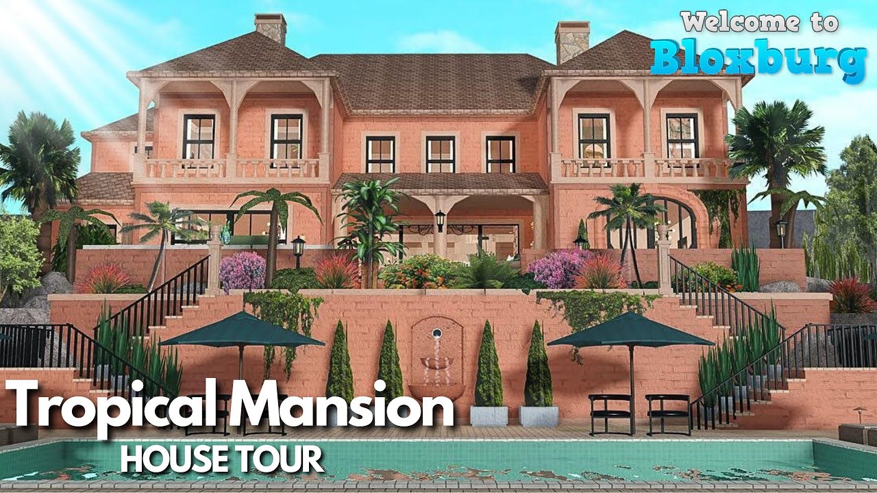 Bloxburg: Tropical Family Mansion Tour | Roblox House Build