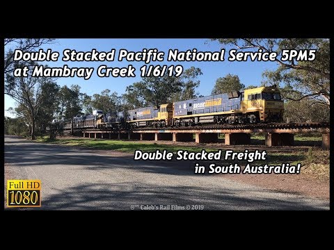 Double Stacked Pacific National Service 5PM5 at Mambray Creek 1/6/19