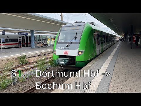 Die Mitfahrt mit der S1 von Dortmund Hbf bis Bochum Hbf