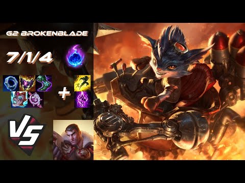 G2 Esports BrokenBlade TOP Rumble vs Jayce - EU Grandmaster Patch 14.24