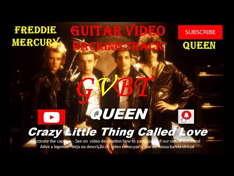 Crazy Little Thing Called Love - Queen - karaoke GVBT - Guitar Video Backing Track + tabs & lyrics