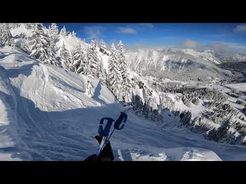 Skiing at Stevens Pass, 7th Heaven and Tye Mill Chairs, 2-21-2022
