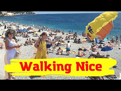 Walk in Nice. Nice, French Riviera-France Walking Tour. Nice France Downtown Walking Tour